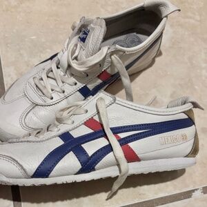 Onitsuka Mexico 66 white/dark blue/gold stripe vintage